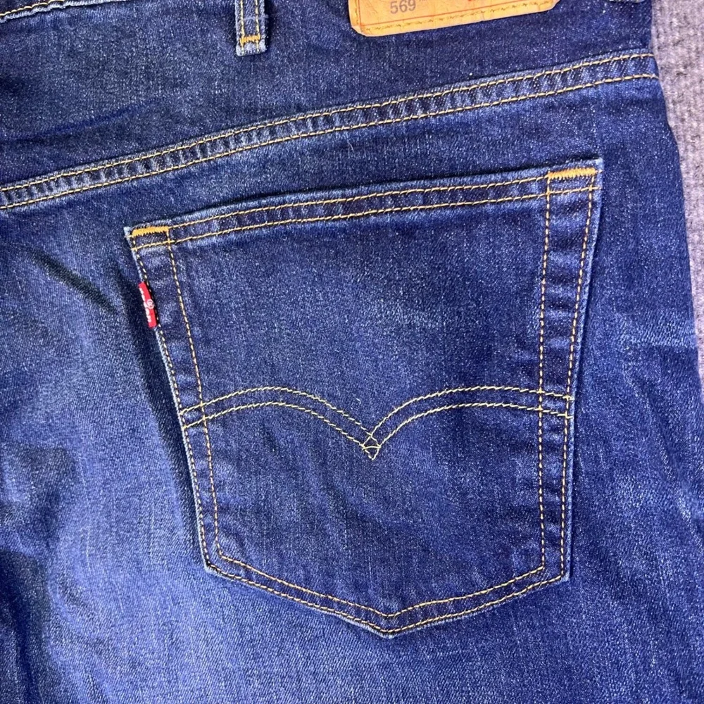 Levis 569 Jeans Men 44x30 Blue Loose Straight Baggy Casual Relaxed Stretch Denim